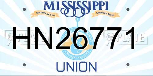 HN26771 Mississippi License Plate