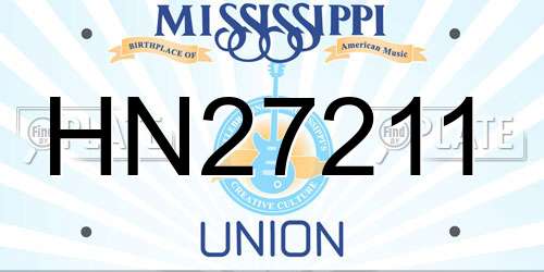 HN27211 Mississippi License Plate