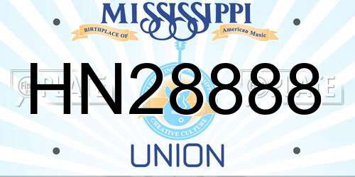 HN28888 Mississippi License Plate