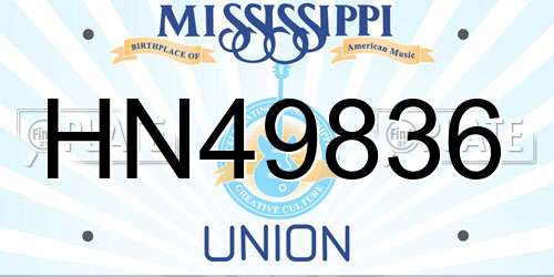 HN49836 Mississippi License Plate
