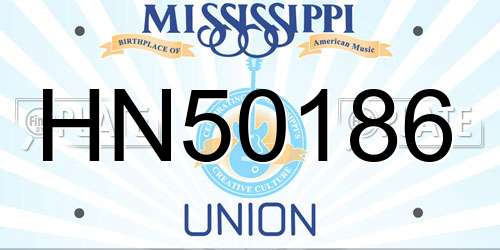 HN50186 Mississippi License Plate