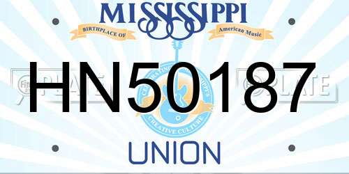 HN50187 Mississippi License Plate