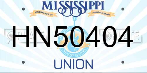 HN50404 Mississippi License Plate