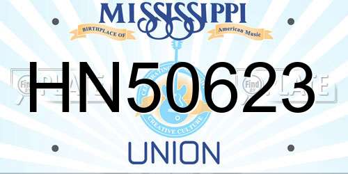 HN50623 Mississippi License Plate