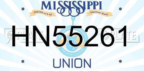 HN55261 Mississippi License Plate