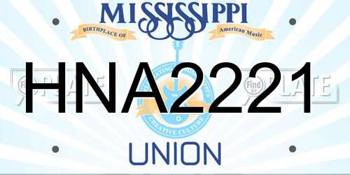 HNA2221 Mississippi License Plate