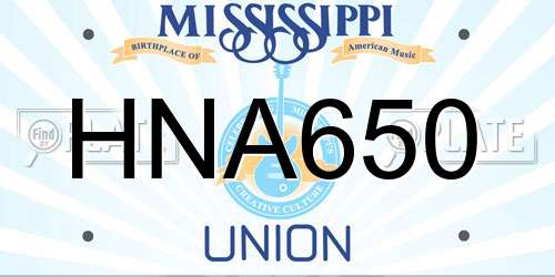 HNA650 Mississippi License Plate