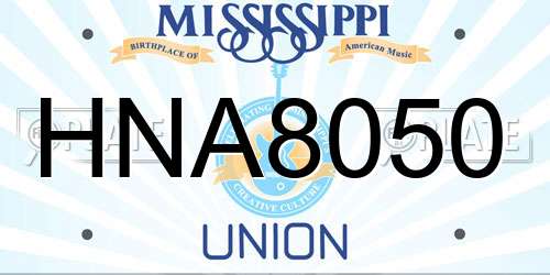 HNA8050 Mississippi License Plate