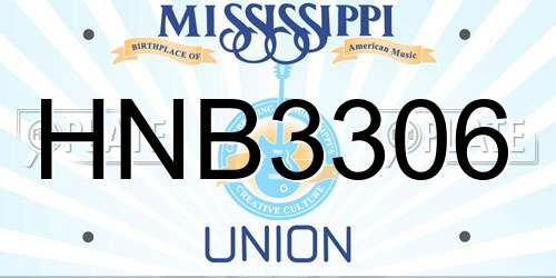 HNB3306 Mississippi License Plate