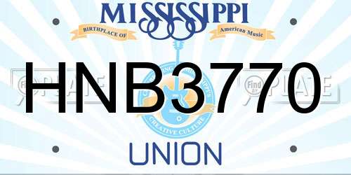 HNB3770 Mississippi License Plate