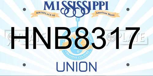 HNB8317 Mississippi License Plate