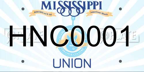 HNC0001 Mississippi License Plate