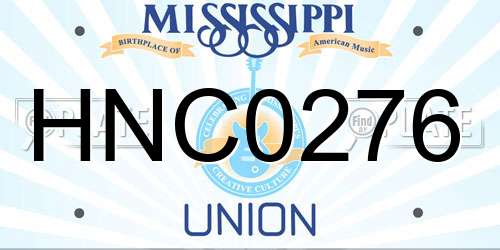 HNC0276 Mississippi License Plate