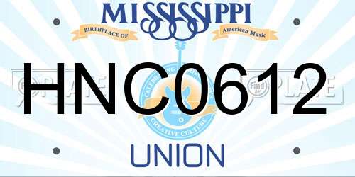 HNC0612 Mississippi License Plate