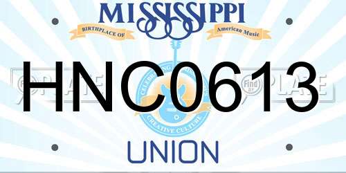 HNC0613 Mississippi License Plate
