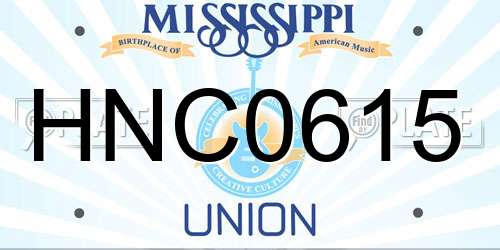 HNC0615 Mississippi License Plate