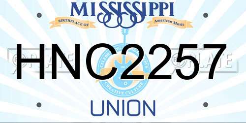 HNC2257 Mississippi License Plate