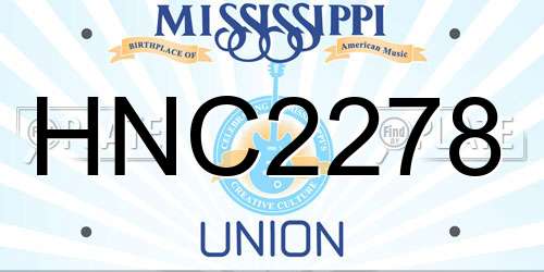 HNC2278 Mississippi License Plate