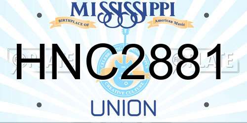 HNC2881 Mississippi License Plate