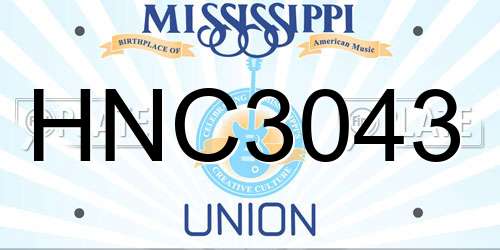 HNC3043 Mississippi License Plate
