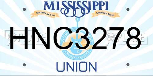 HNC3278 Mississippi License Plate