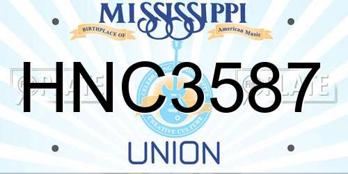 HNC3587 Mississippi License Plate
