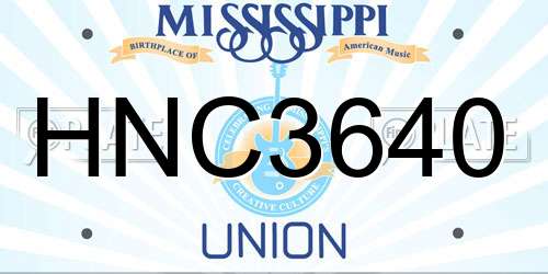 HNC3640 Mississippi License Plate