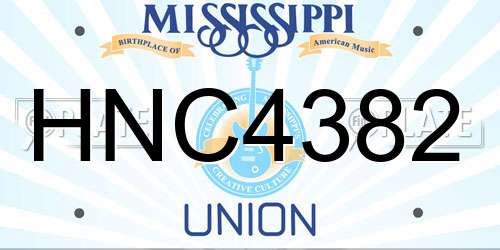 HNC4382 Mississippi License Plate