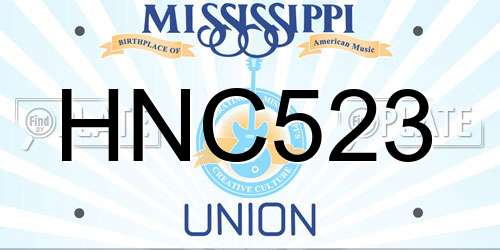 HNC523 Mississippi License Plate
