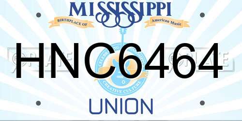 HNC6464 Mississippi License Plate