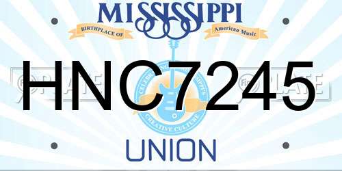 HNC7245 Mississippi License Plate