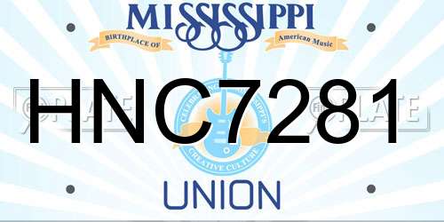 HNC7281 Mississippi License Plate