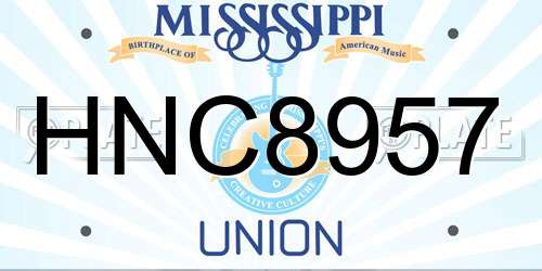 HNC8957 Mississippi License Plate