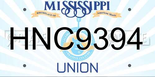 HNC9394 Mississippi License Plate