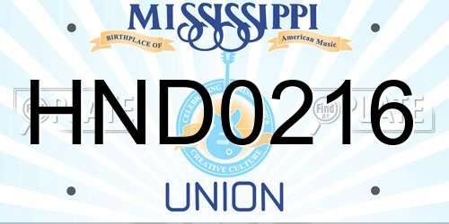 HND0216 Mississippi License Plate