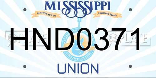 HND0371 Mississippi License Plate