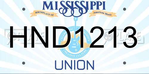 HND1213 Mississippi License Plate