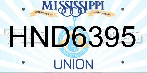 HND6395 Mississippi License Plate