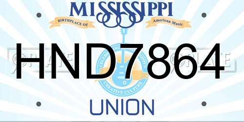 HND7864 Mississippi License Plate