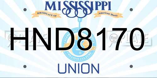 HND8170 Mississippi License Plate