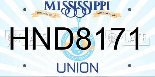 HND8171 Mississippi License Plate