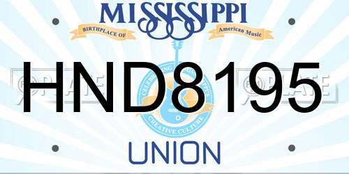 HND8195 Mississippi License Plate