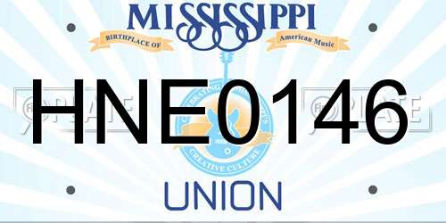 HNE0146 Mississippi License Plate