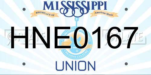 HNE0167 Mississippi License Plate