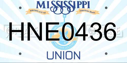 HNE0436 Mississippi License Plate