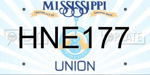 HNE177 Mississippi License Plate