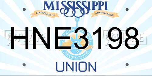 HNE3198 Mississippi License Plate