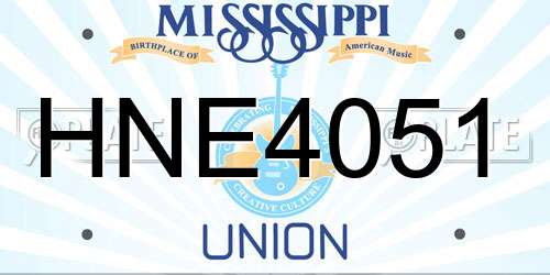 HNE4051 Mississippi License Plate