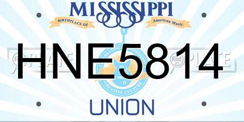 HNE5814 Mississippi License Plate