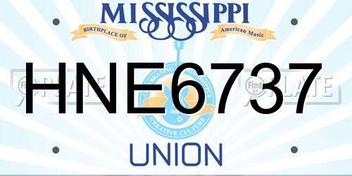 HNE6737 Mississippi License Plate